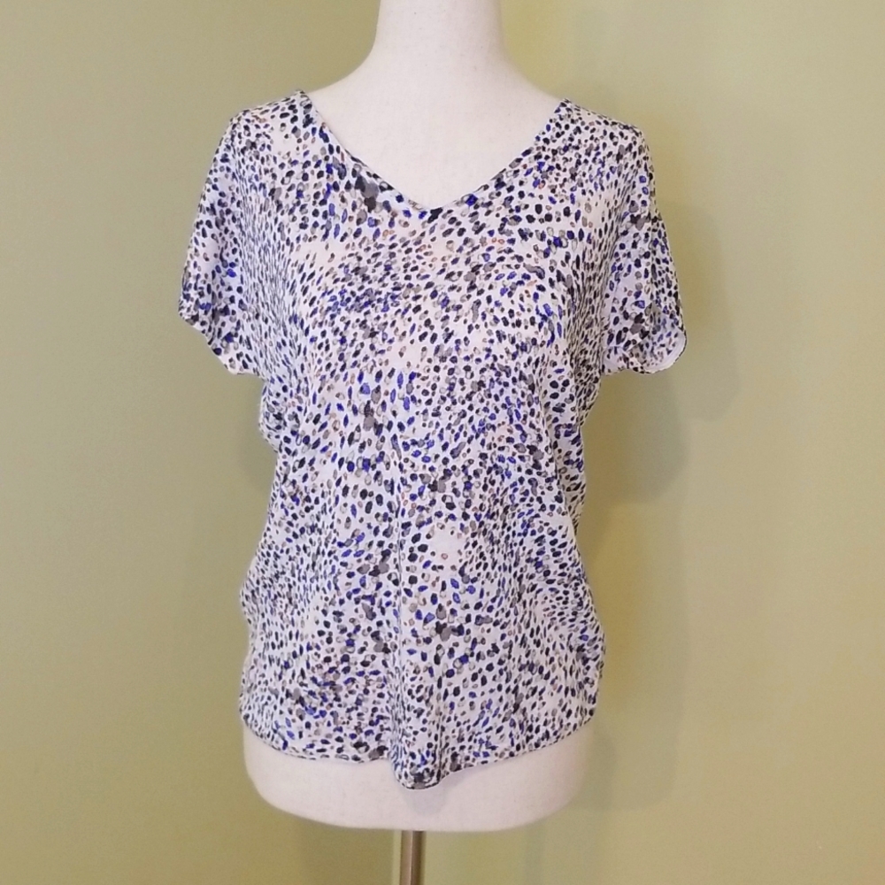 NIC & ZOE XS MULTI-COLORED SHORT SLEEVE TOP